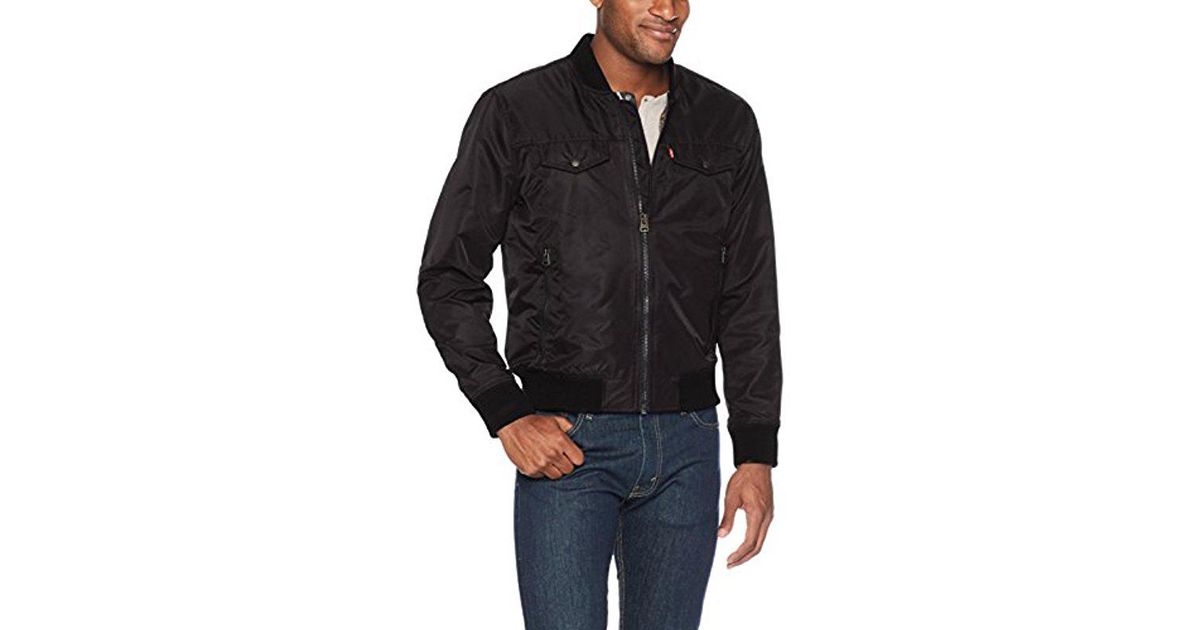 Varsity Bomber Trucker Jacket in Navy 