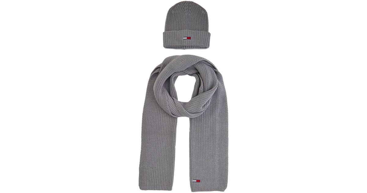 Hat /& Glove Set Tommy Hilfiger Mens TJM Basic Rib Scarf /& Beanie Gp Scarf