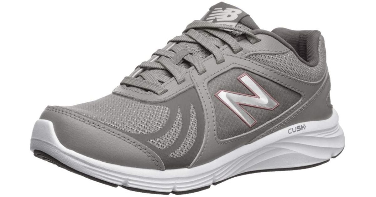 New Balance Leather 496 V3 Walking Shoe in GreyRose Gold (Gray) Save