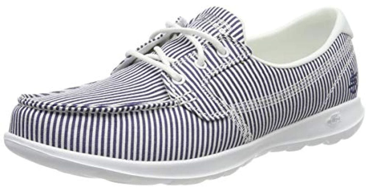 Skechers Canvas Go Walk Lite Caribbean Boat Shoes in Blue Lyst UK