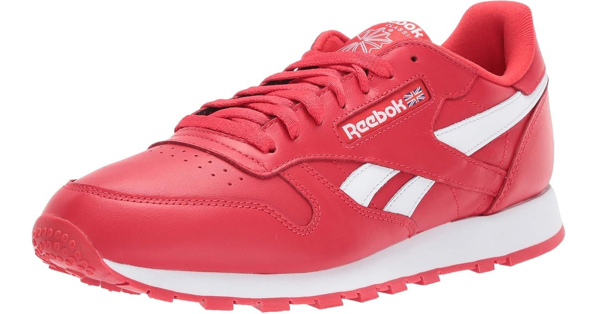 reebok red leather sneakers