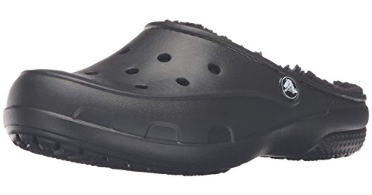Crocs Damen Freesail Plush Lined Clog in Schwarz Lyst DE
