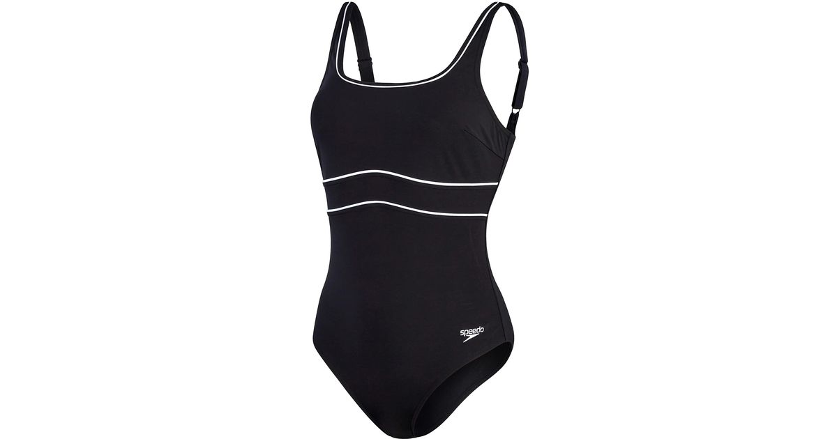 Speedo New Contour Eclipse Black/white Swimsuit/swimming Costume Lyst UK