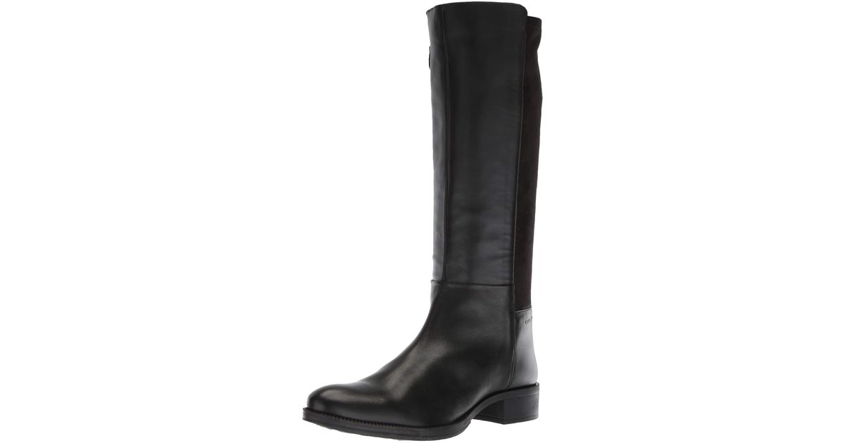 Geox Laceyin 2 Tall Zip Riding Boot Knee High in Black | Lyst UK
