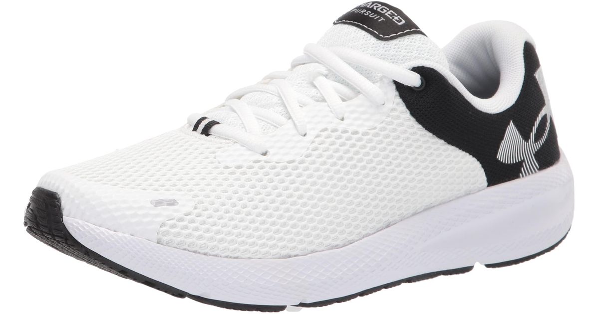 Under Armour Charged Pursuit 2 Big Logo Road Running Shoe in White for