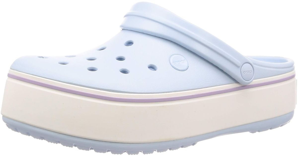 mineral blue lined crocs