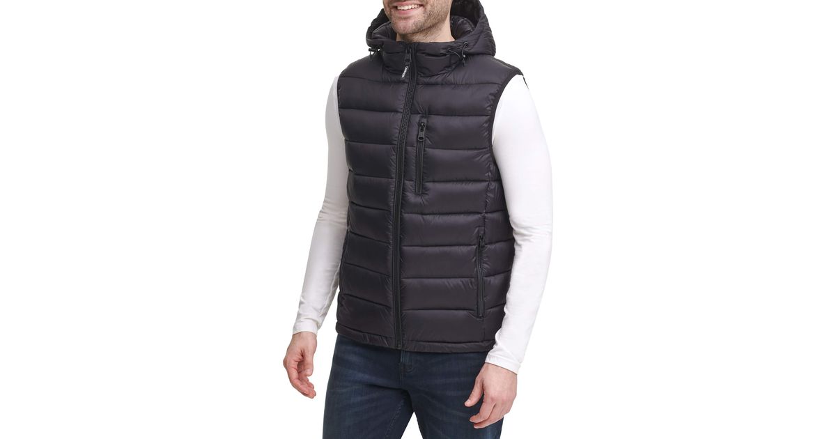 Calvin Klein Packable Vest Jacket in Black for Men Lyst