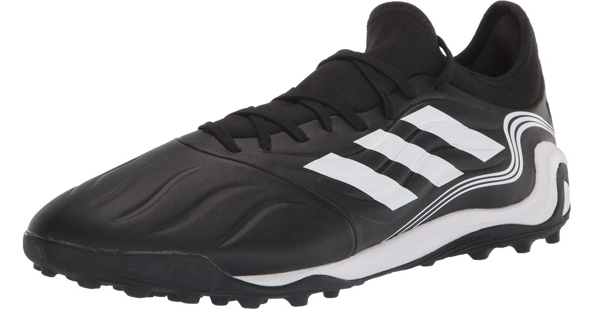 adidas Leather Copa Sense.3 Turf Soccer Shoe in Black/White/Vivid Red