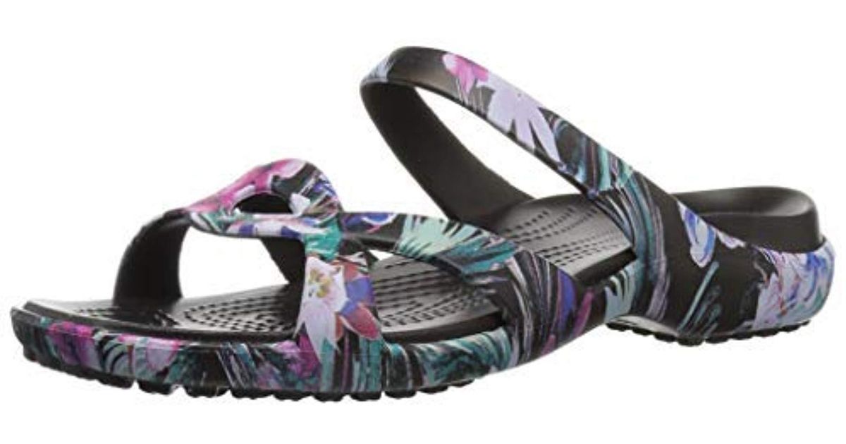 crocs floral slides