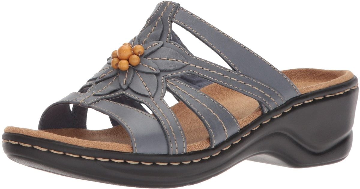 Clarks Leather Lexi Myrtle Sandal in Blue/Grey Leather (Gray) - Save 45% -  Lyst