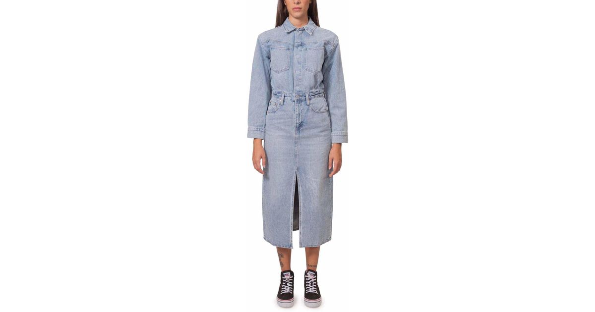 Robe Chemise en Denim avec Fente Levi s en coloris Bleu Lyst