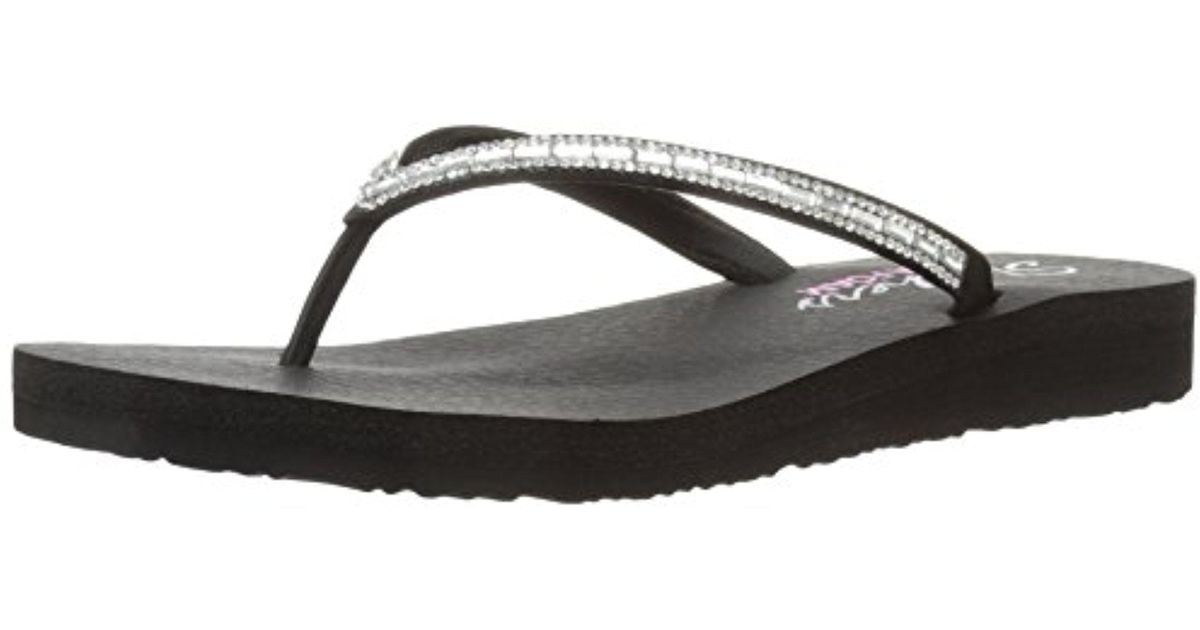 Skechers Cali Meditation Peace Slim Flipflop in Black Lyst