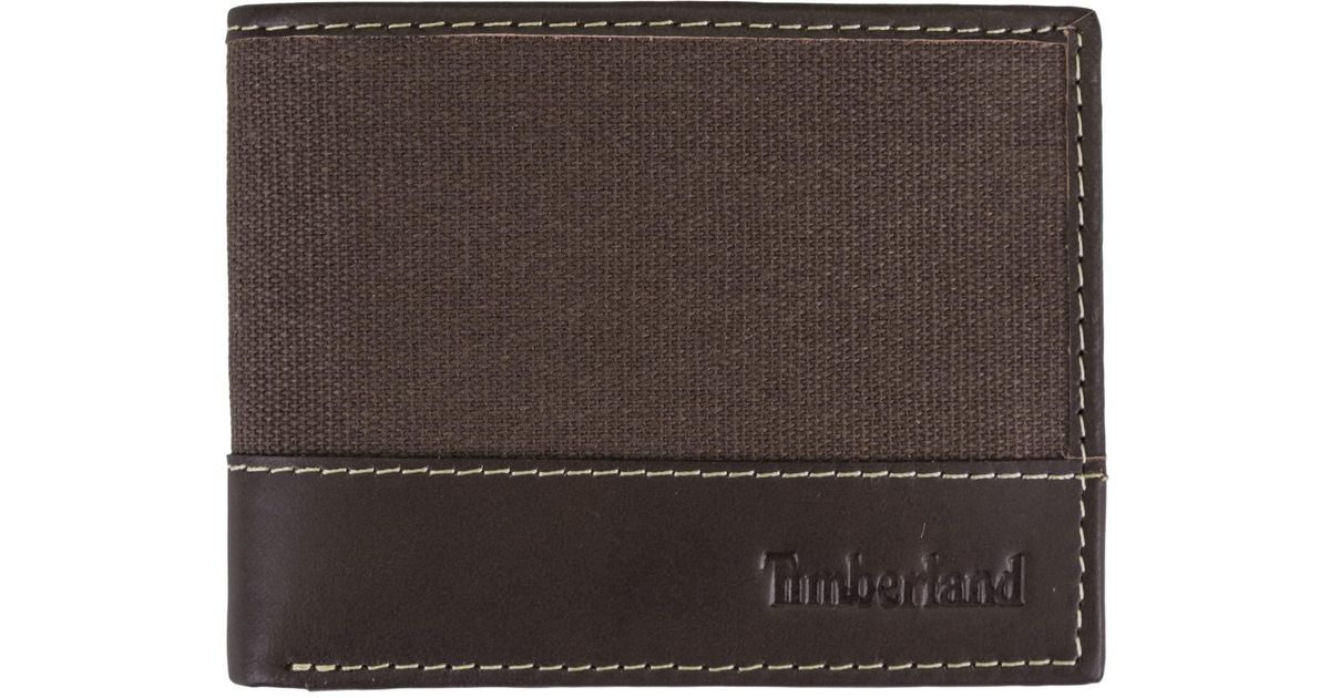 Timberland Baseline Leather Canvas Wallet With Attached Flip Pocket in  Charcoal (Brown) for Men - Save 11% | Lyst
