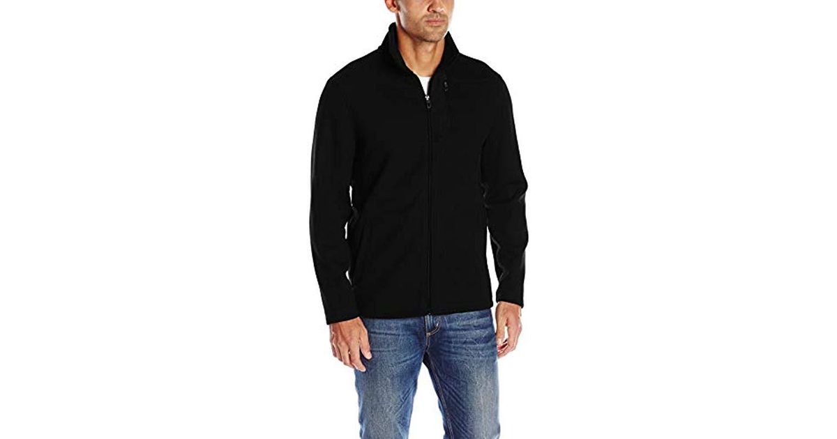 Full Zip Fleece Jacket in Black for Men 