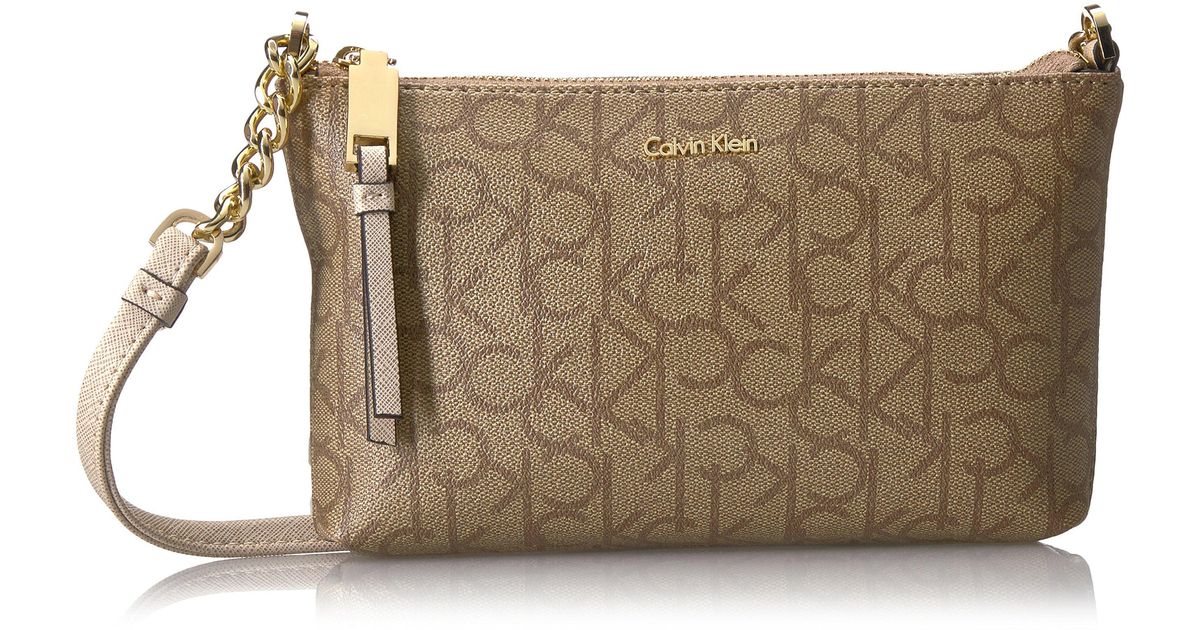 Calvin Klein Hayden Key Item Signature Top Zip Chain Crossbody Lyst