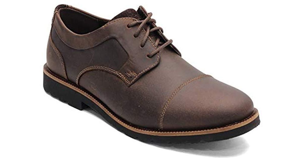 Rockport Sharp And Ready 2 Cap Toe Oxford in Dark Brown (Brown) for Men ...
