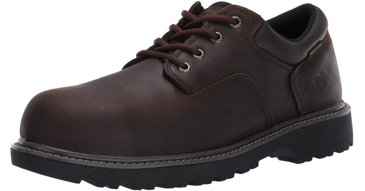 Wolverine Floorhand Oxford Waterproof Steel Toe Work Shoes in Brown for