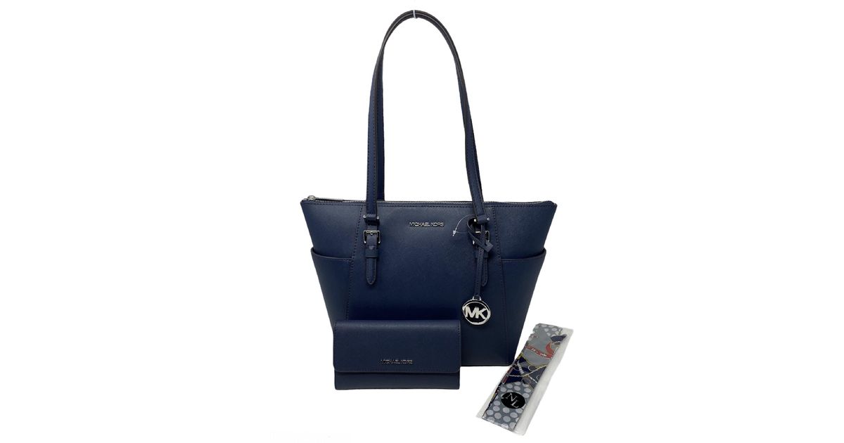 Charlotte Large Zip Tote bundled with Wallet and NL Skinny Scarf di Michael  Kors in Blu - Lyst