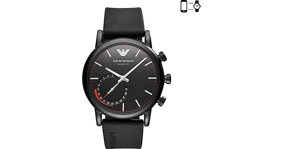 emporio armani black hybrid smartwatch