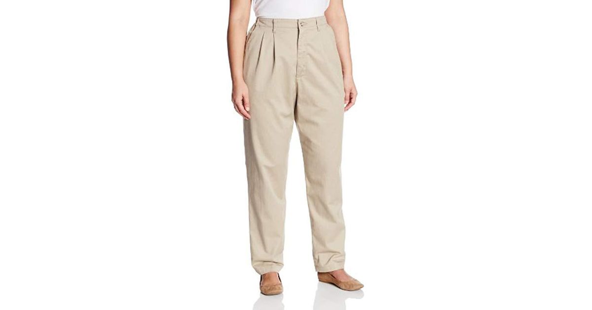Lee Jeans Plus-size Relaxed Fit Side Elastic Pant, Taupe, 22w Medium | Lyst