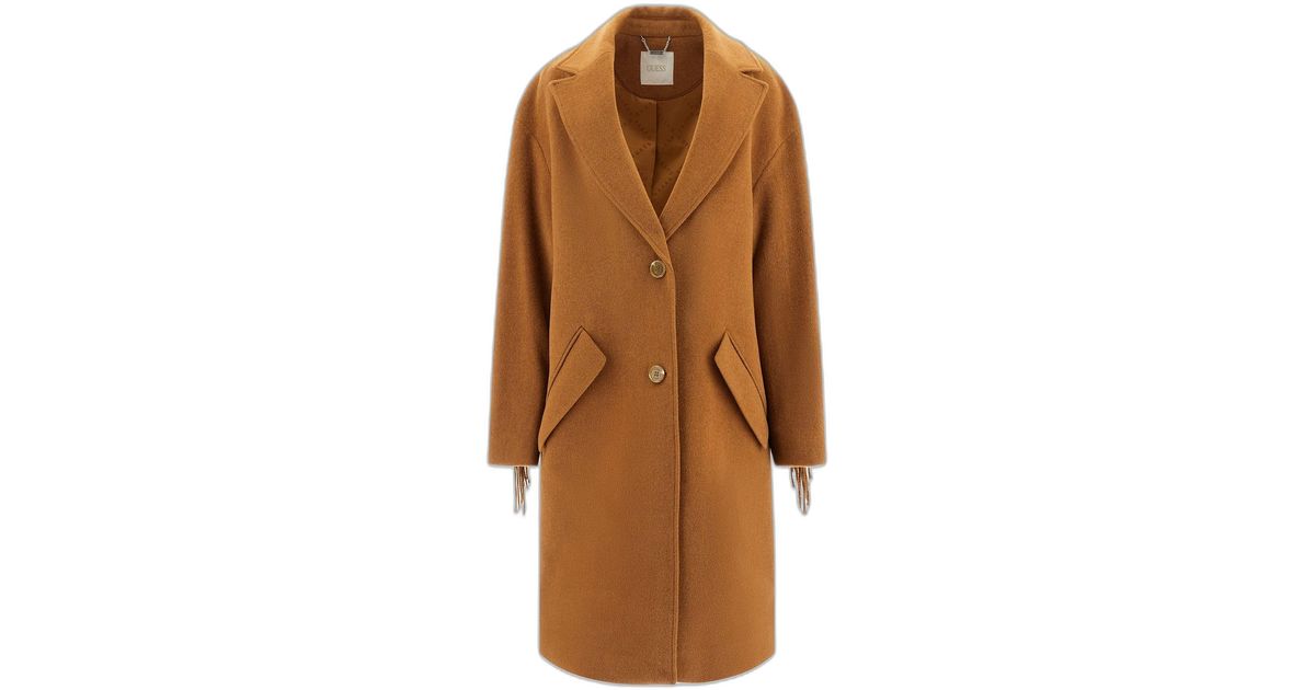 Guess Martine Coat Coat in Brown | Lyst UK