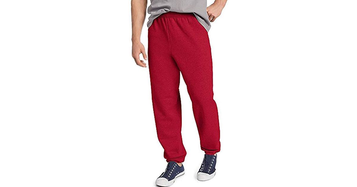 hanes deep red sweatpants