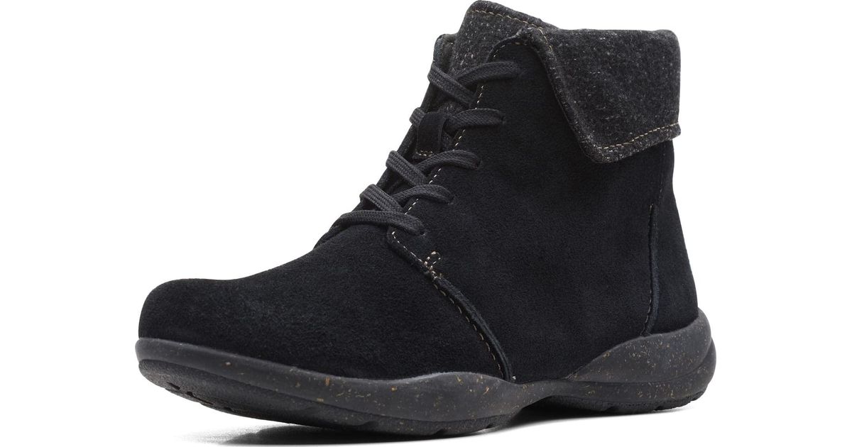 Clarks Roseville Lace Ankle Boot in Black Suede (Black) - Save 2% - Lyst