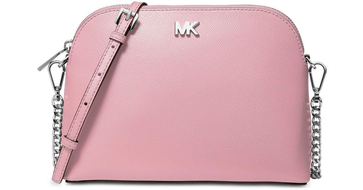 large crossgrain leather dome crossbody bag
