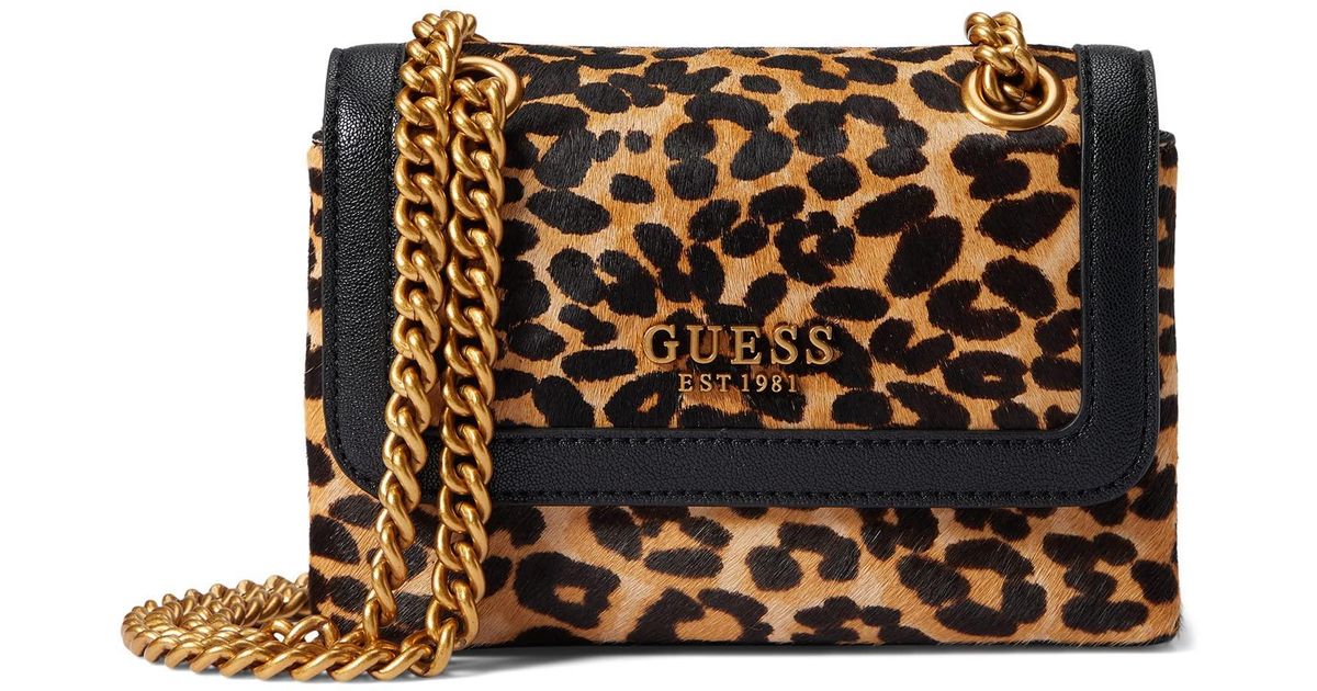 Abey Mini Crossbody Flap Leopard Guess Lyst