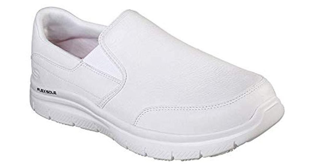 Skechers Leather Work Sure Track in White for Men - Lyst
