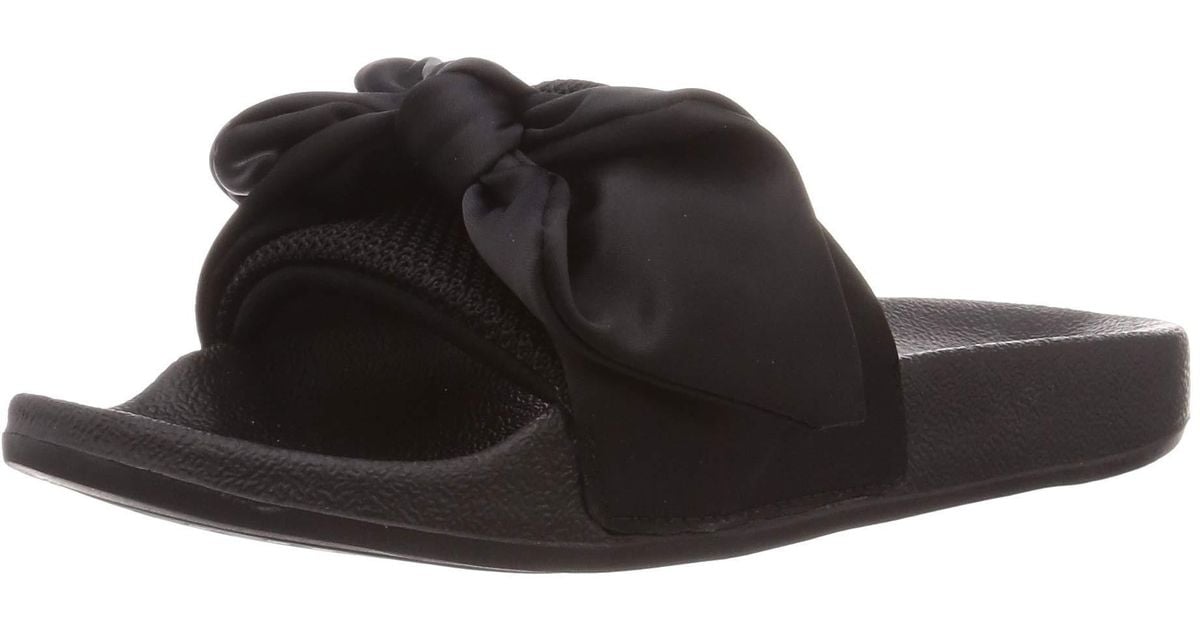 Skechers Ladies Pop Ups Lovely Bow Black Slip On Slider Sandals 119064/bbk  | Lyst UK