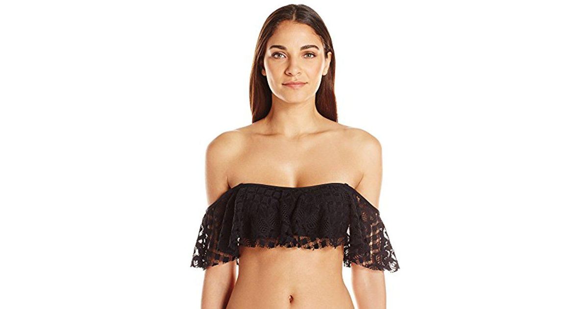 bandeau flounce bikini top