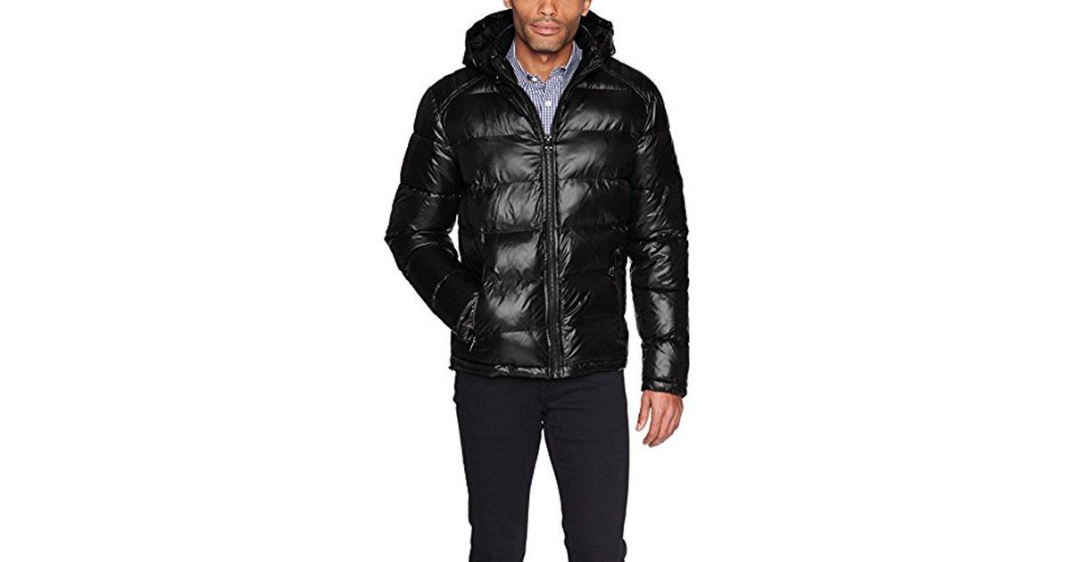 guess men's midweight puffer jacket