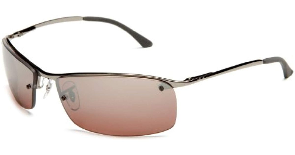 Ray Ban Rb3183 Gunmetal Frame Polar Pink Grad Mirror Silver Lenses 63mm Polarized In Metallic Lyst