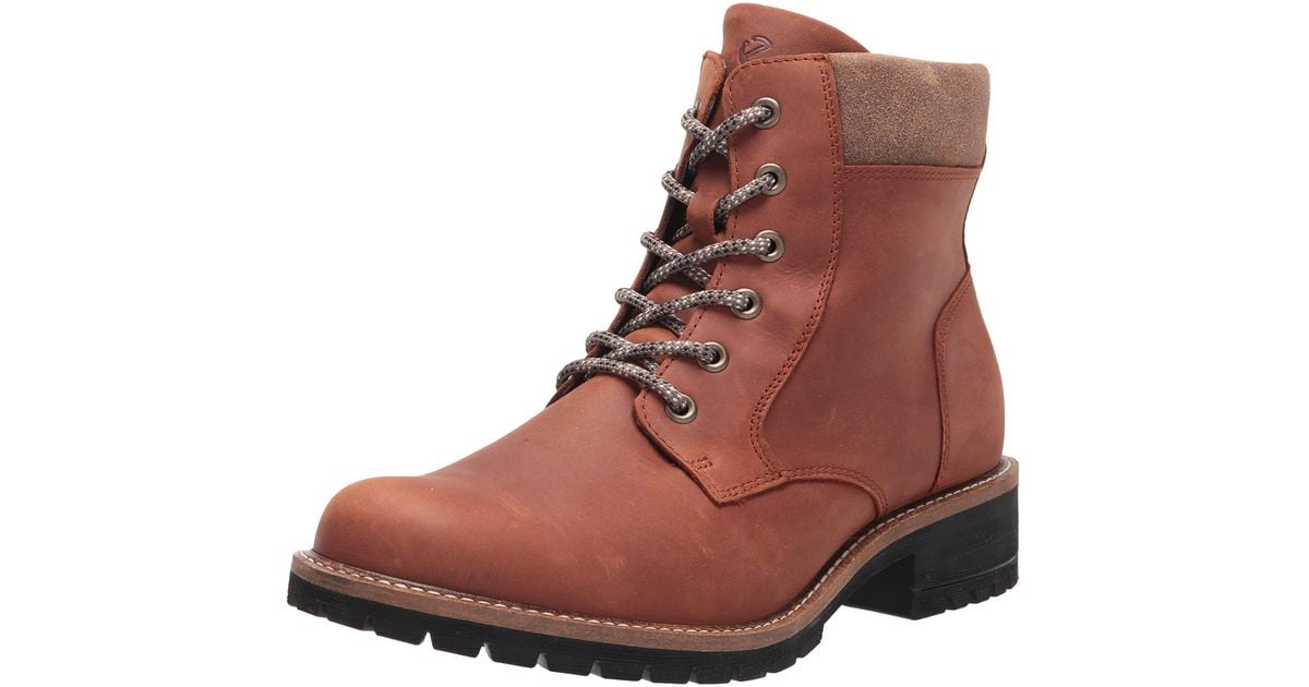 Ecco Elaina Lace Boot Hydromax Ankle In Cognac/Cocoa Brown Nubuck ...