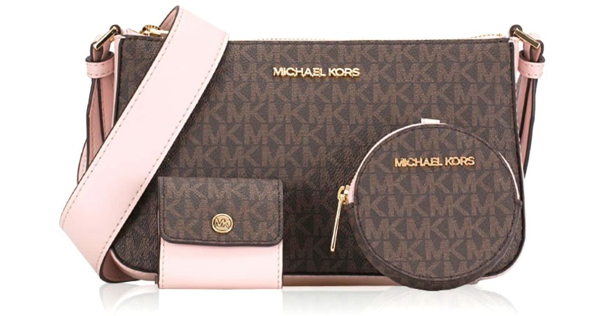 Michael Kors Crossbody With Tech Attached Mk Signature Powder Blush Brown |  Lyst NL