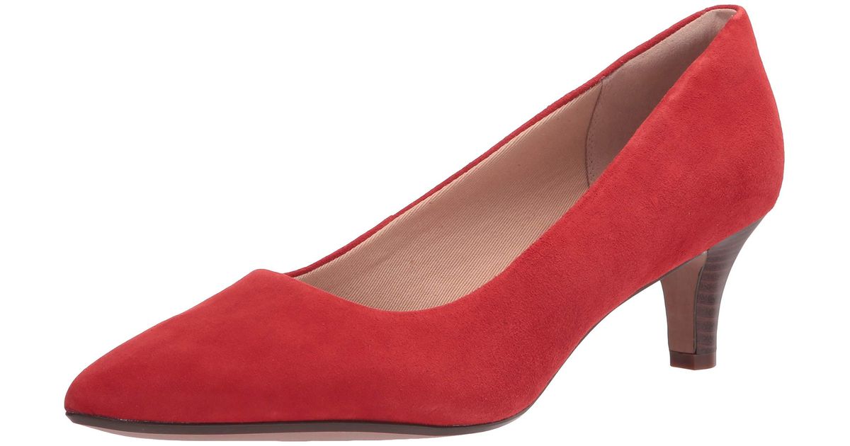 Clarks Rubber Linvale Jerica Pump in Red Suede (Red) | Lyst
