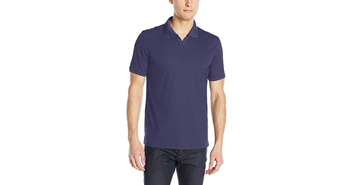 pima cotton johnny collar knit polo