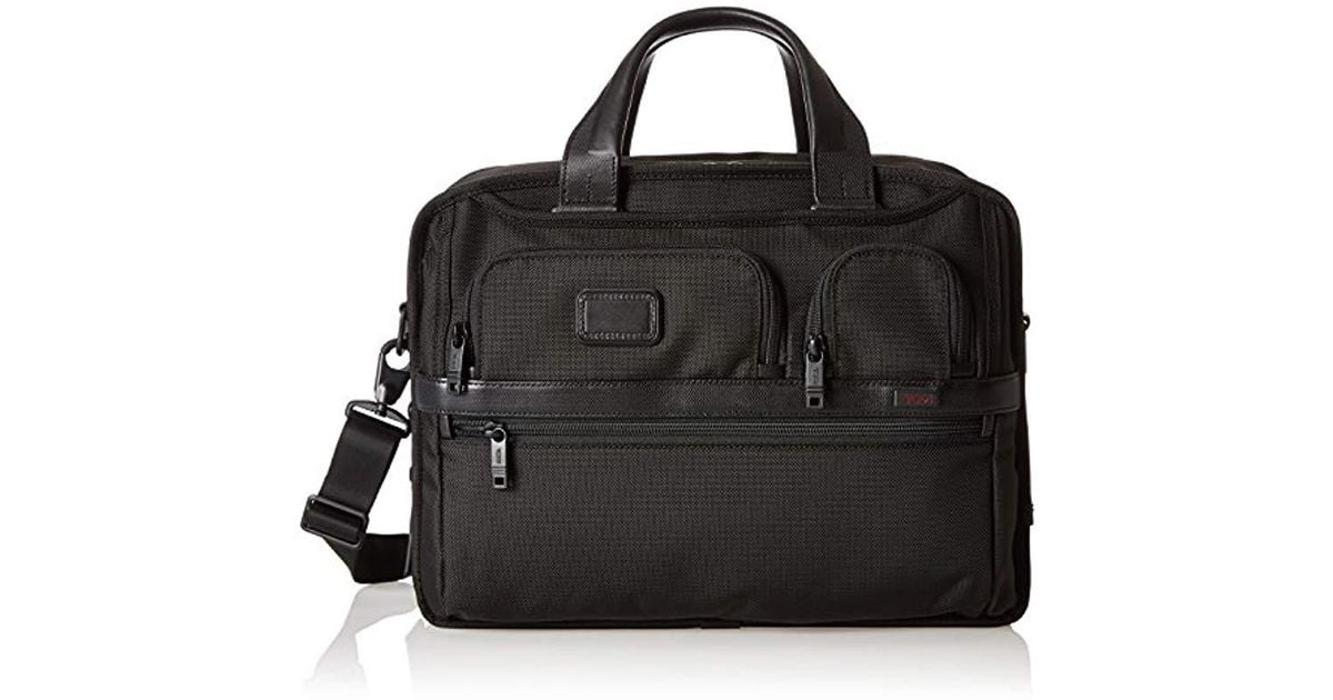 Tumi Leather Alpha 2 Expandable Organizer Laptop Brief (black) Computer Bags for Men Lyst