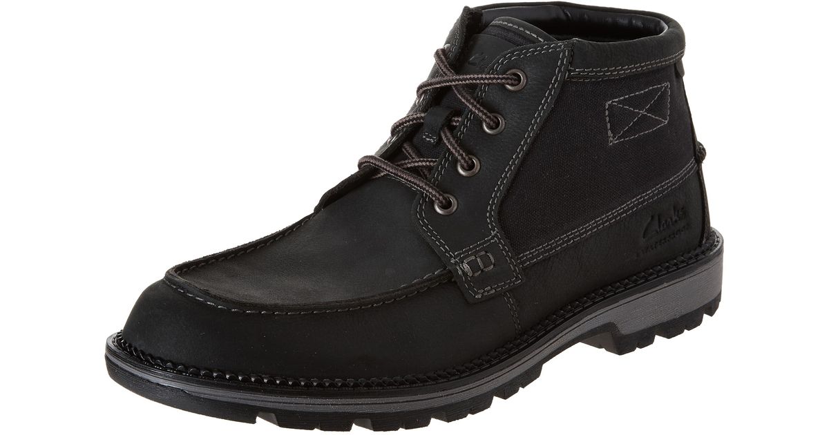 Clarks Maplewalk Moc Oxford Boot in Black | Lyst