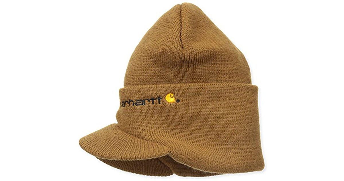 Carhartt Synthetic Knit Hat With Visor in Brown for Men - Lyst