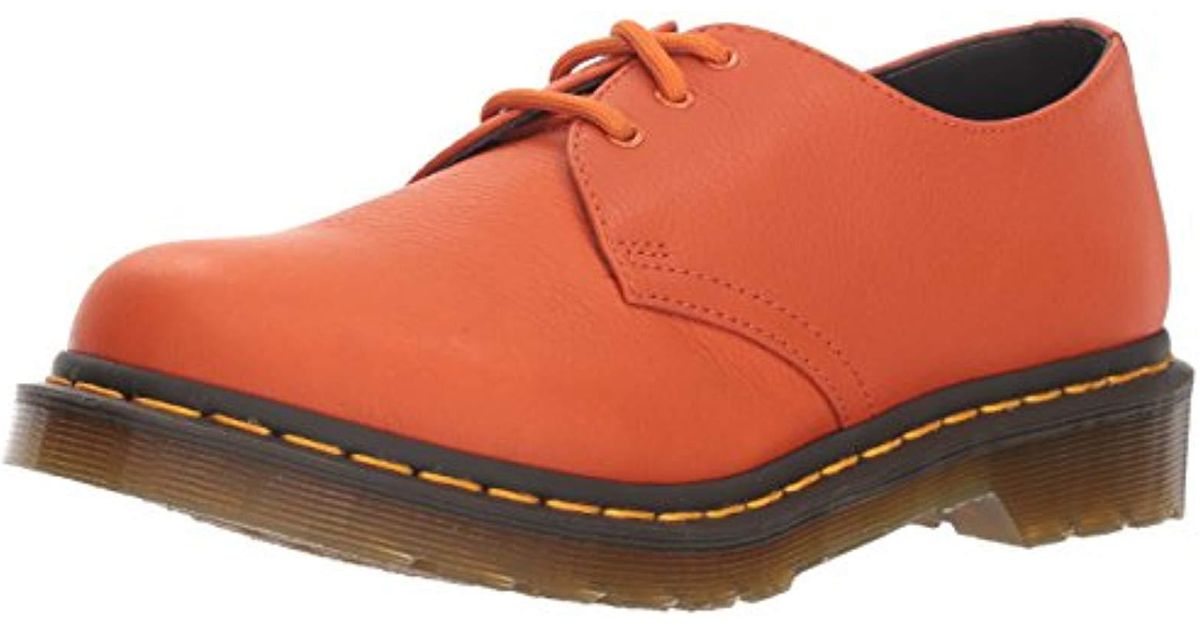 orange doc martens shoes