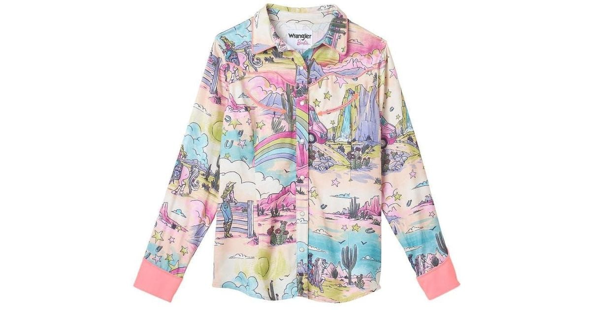 Wrangler X Barbie Illustrated Western Snap Shirt Lyst UK