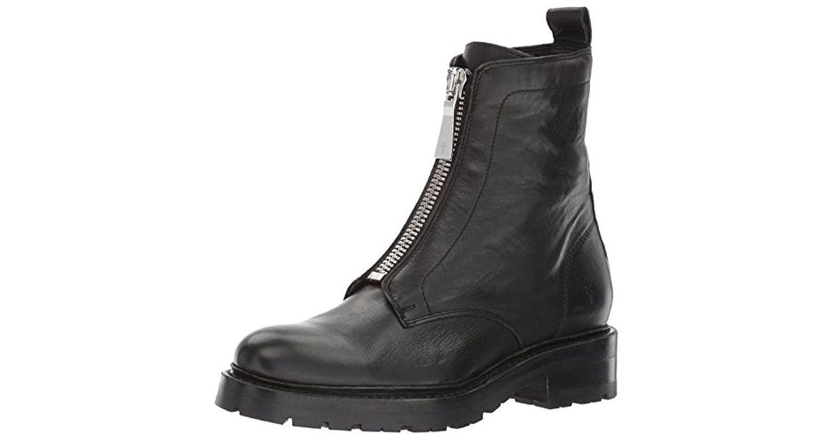 frye julie front zip combat boot