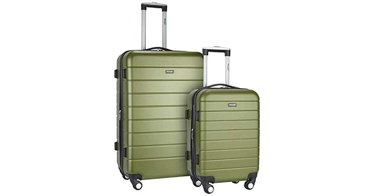 olive green luggage set