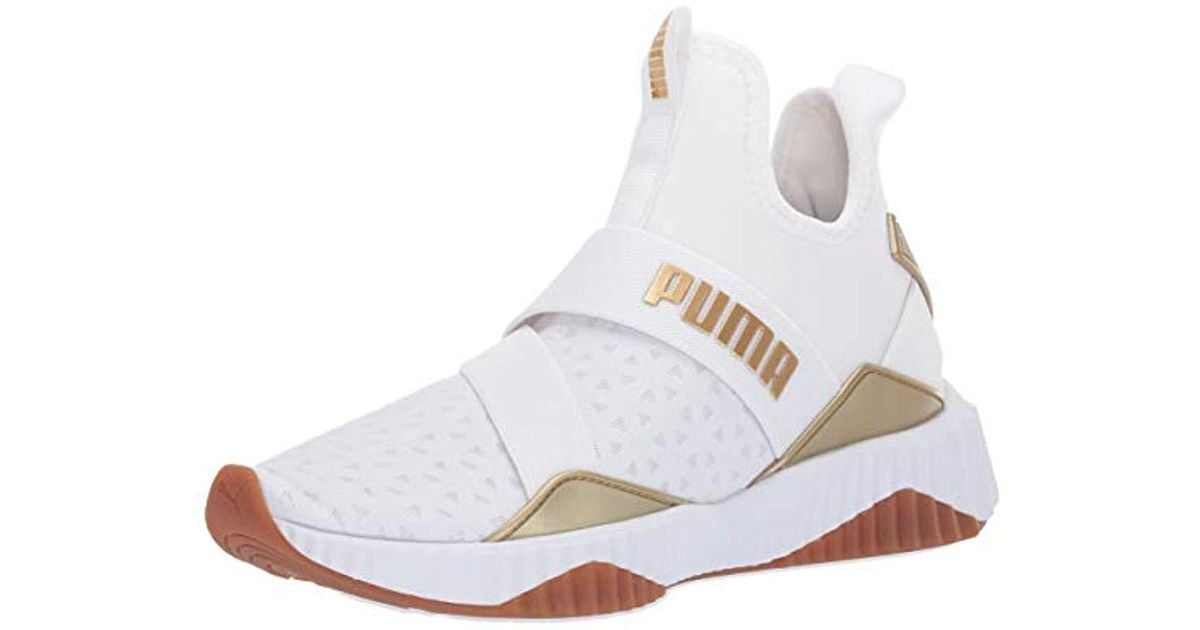puma defy mid white