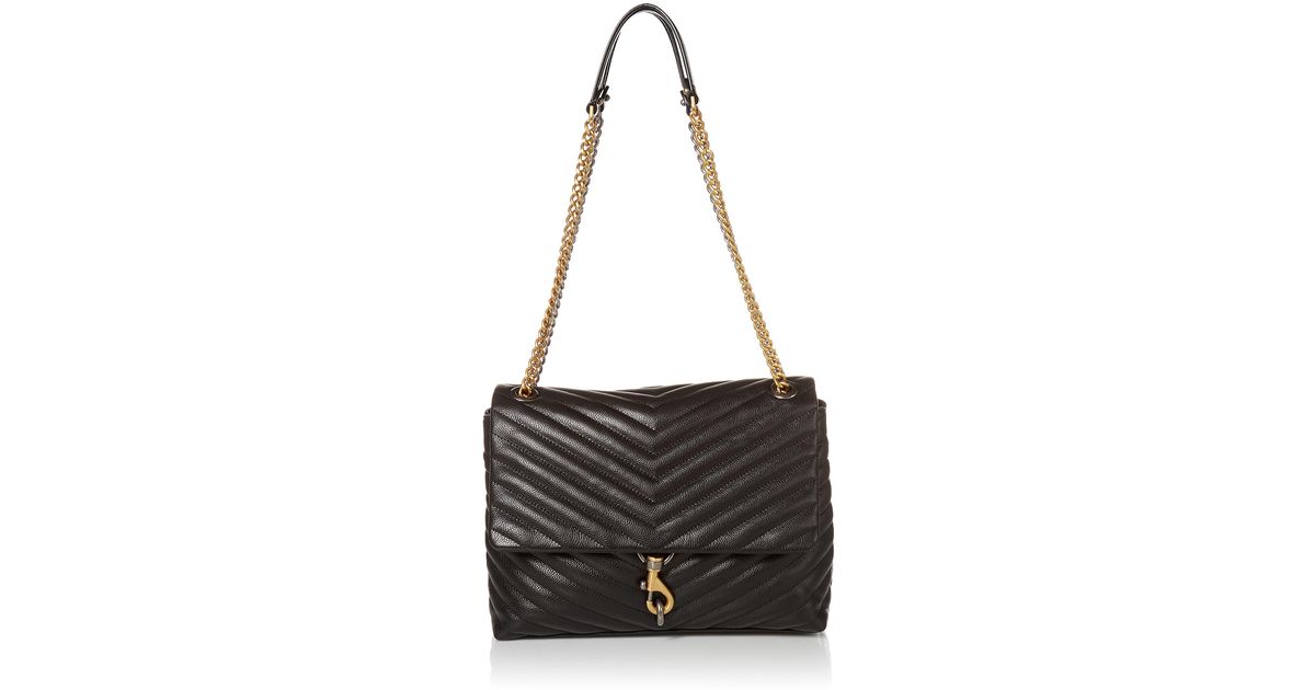 Rebecca Minkoff Womens Edie Flap Shoulder Bag in Black Lyst