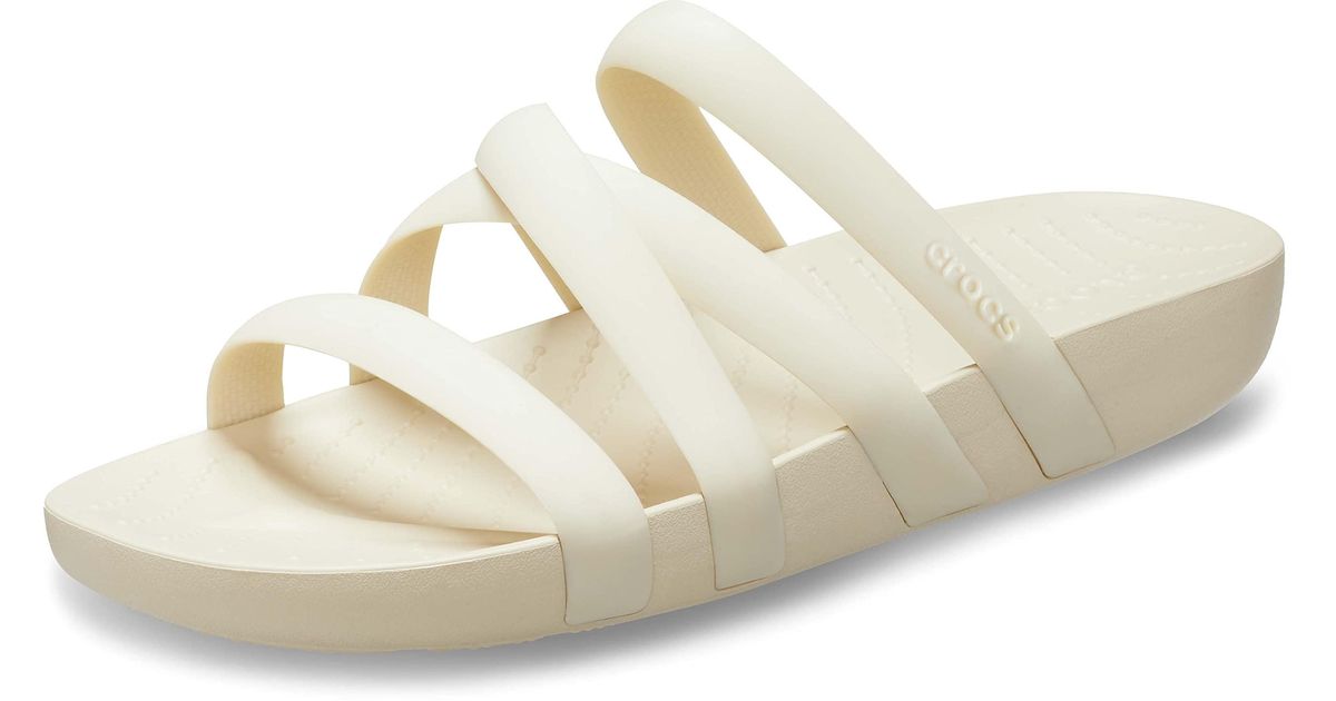 Crocs™ Splash Strappy Sandal Bone Size 4 Uk in Black | Lyst