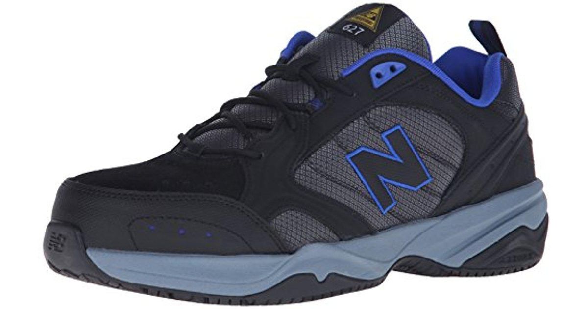 New Balance Steel Toe 627 Suede Cross-trainer Shoe in Black for Men | Lyst