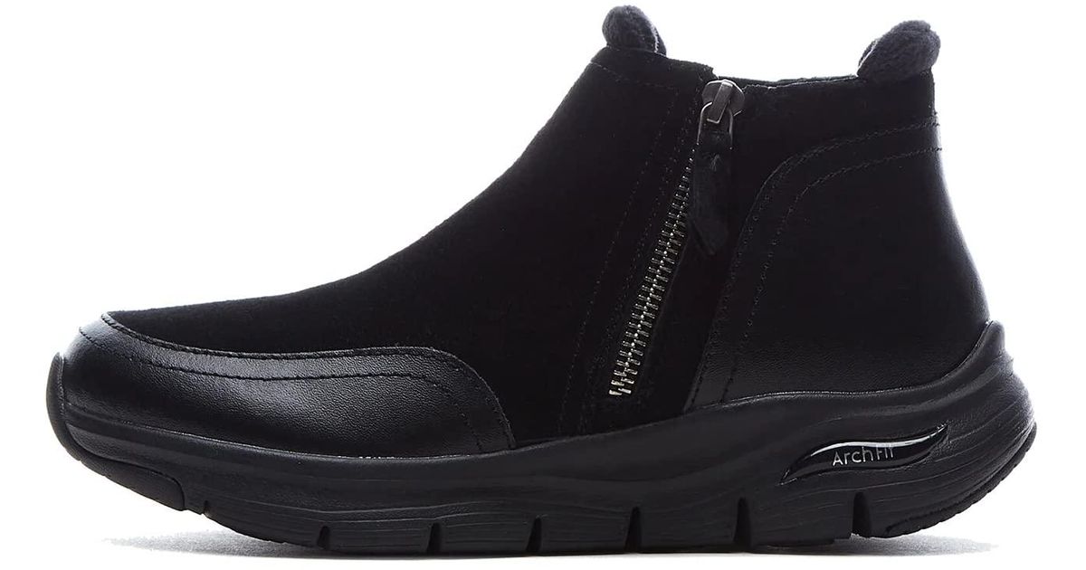 Skechers Arch Fit Smooth Ankle Boot Memory Foam in Black Lyst UK